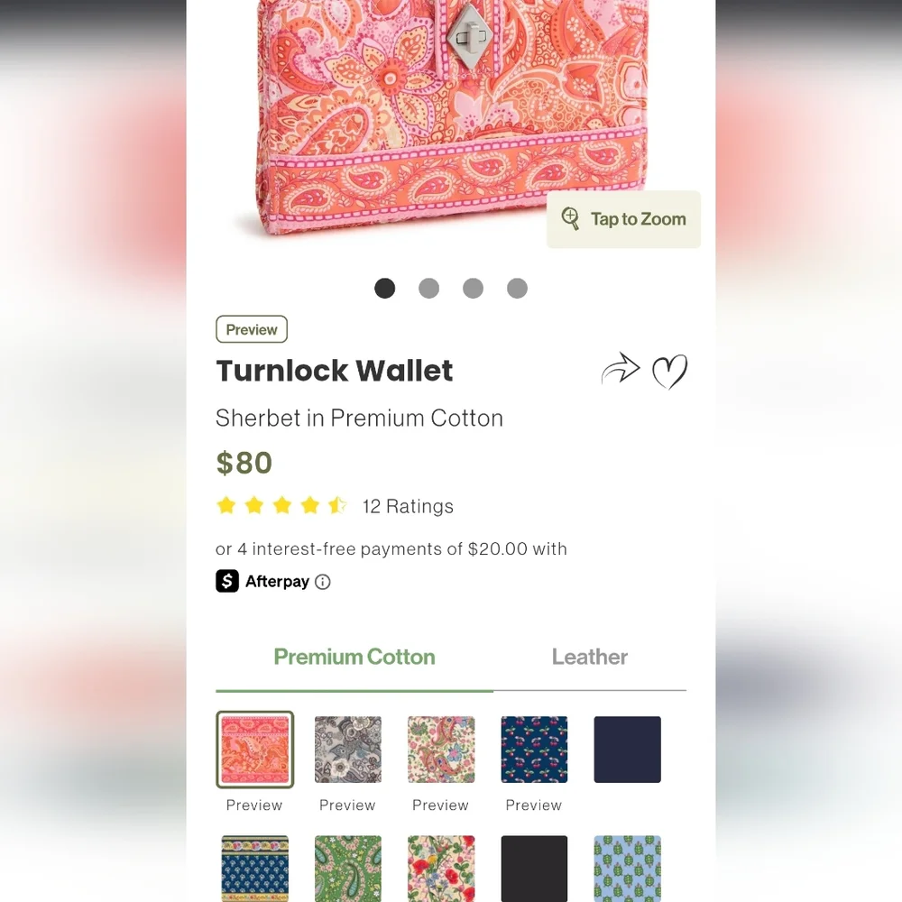 Vera Bradley Turn-lock Wallet In Retired Julep Tulip Print - Picture 10 of 10